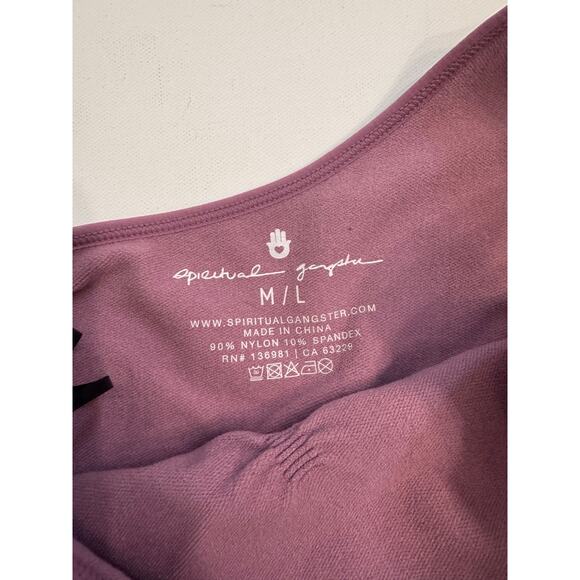 NWT Spiritual Gangster Luna One Shoulder Crop Top Lined Women's Size M/L Purple - Picture 2 of 6